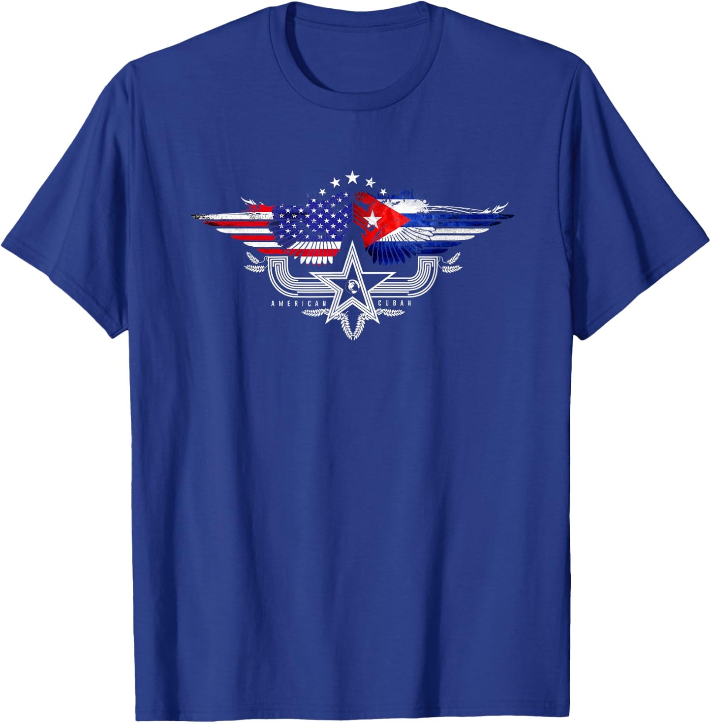 Cuba USA Flag Cuban American T-Shirt - T-Shirt | Royal