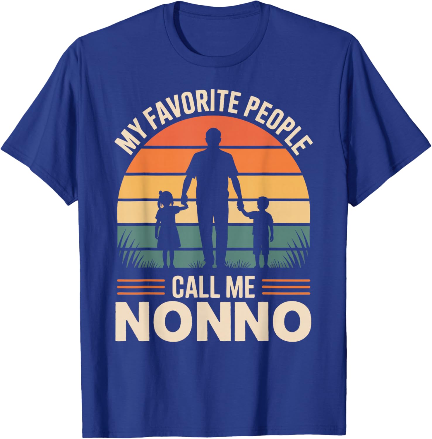 My Favorite People Call Me Nonno Retro Sunset T-Shirt - T-Shirt | Royal