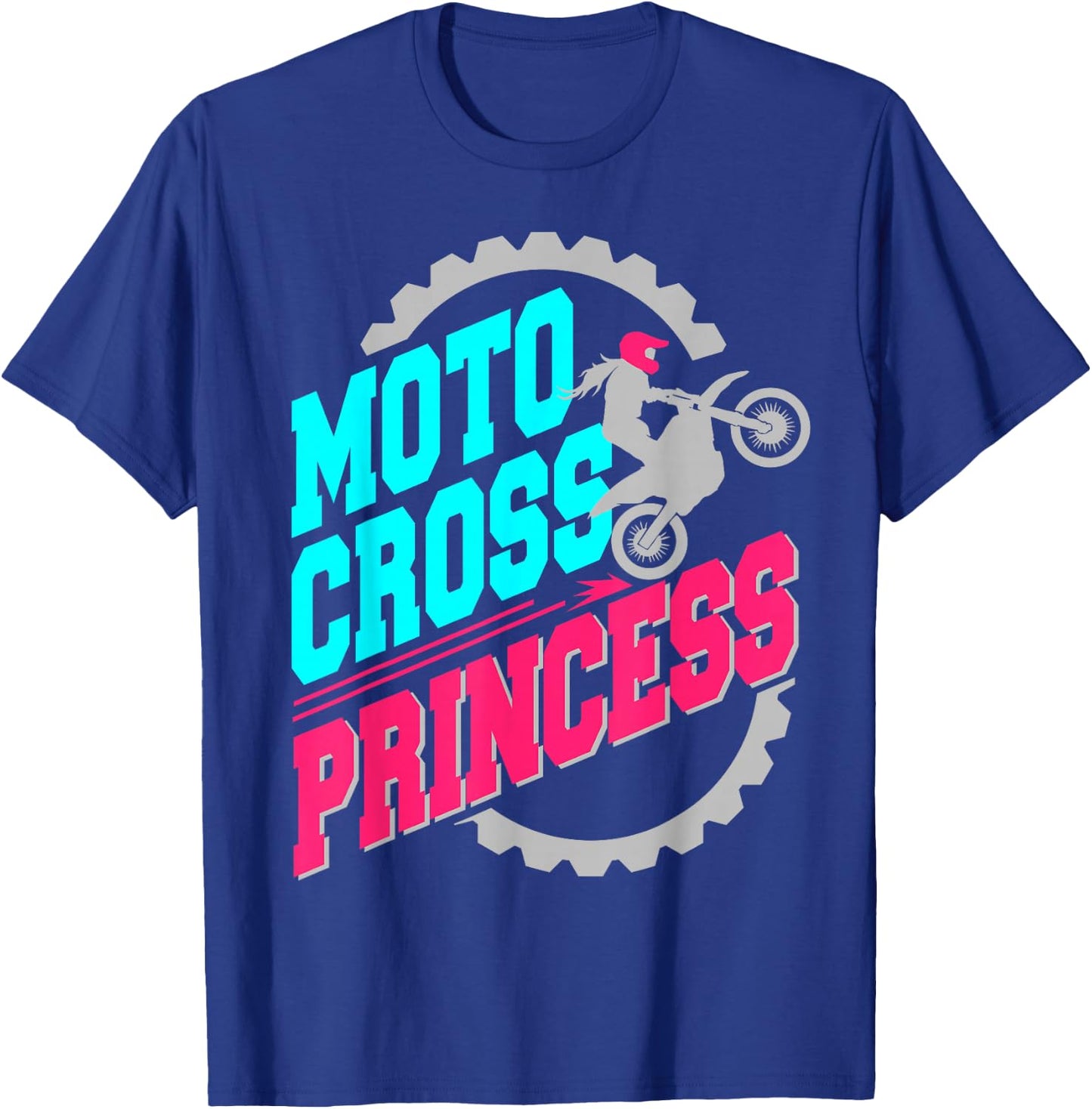 Motocross Princess Girls Women Dirt Bike Rider T-Shirt - T-Shirt | Royal