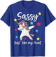 Sassy Like My Aunt Unicorn Cute Matching Niece and Auntie T-Shirt - T-Shirt | Royal
