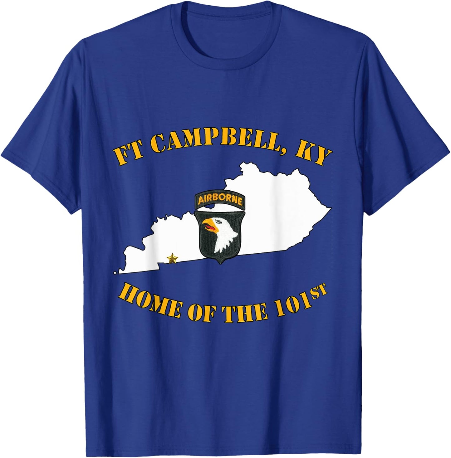 Fort Campbell Army Base-Mil. Post-Hopkinsville KY design T-Shirt - T-Shirt | Royal