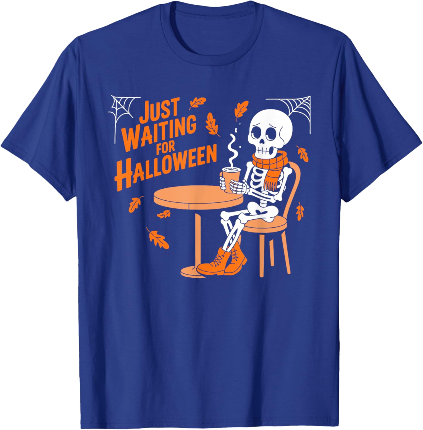 Just Waiting for Halloween Skeleton T-Shirt - T-Shirt | Royal