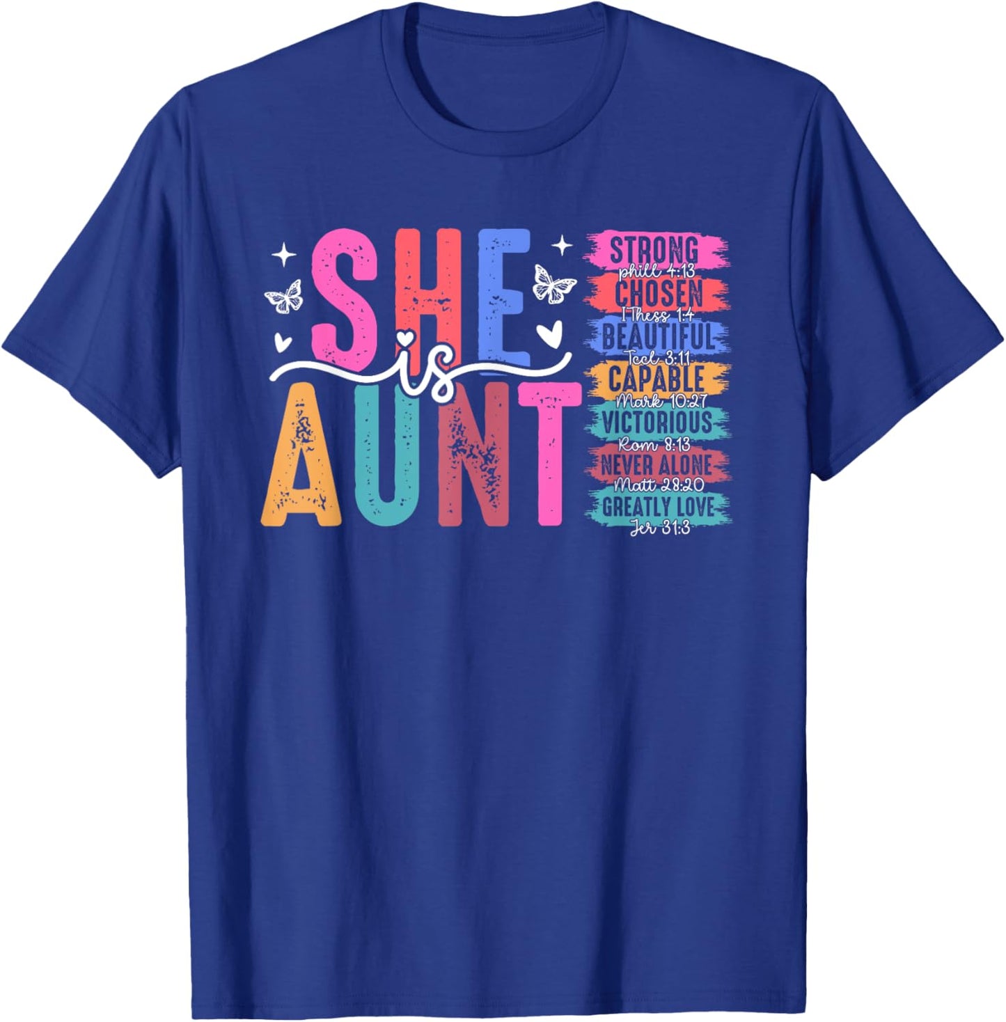 She Is Aunt Christian Mother's Day Religious Auntie Women T-Shirt - T-Shirt | Royal