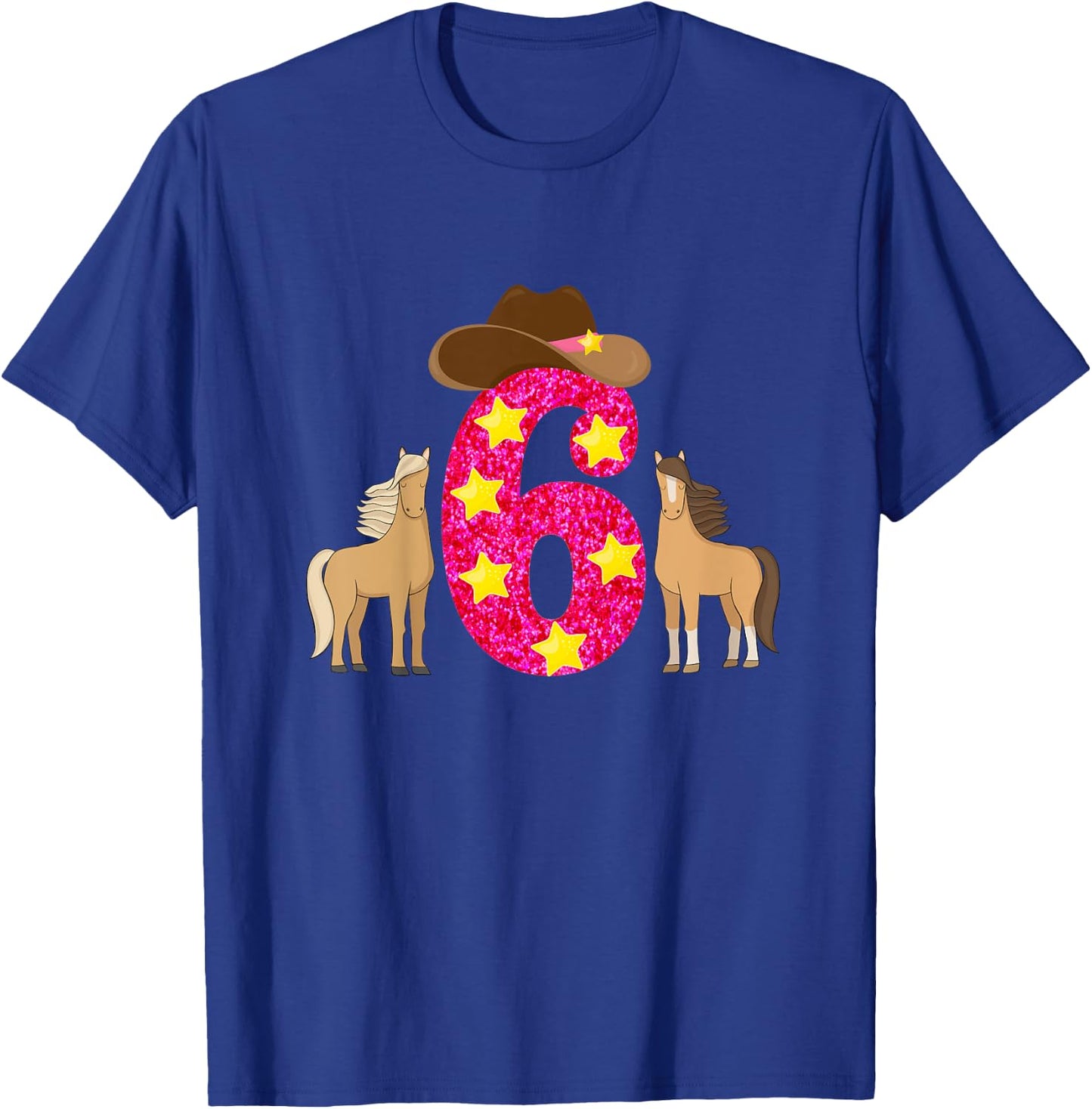 6 Year Old Cowgirl Birthday T-Shirt - T-Shirt | Royal
