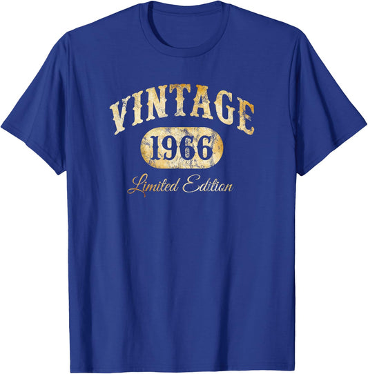 Vintage Born In 1966 Limited Edition 59th Birthday T-Shirt - T-Shirt | Royal