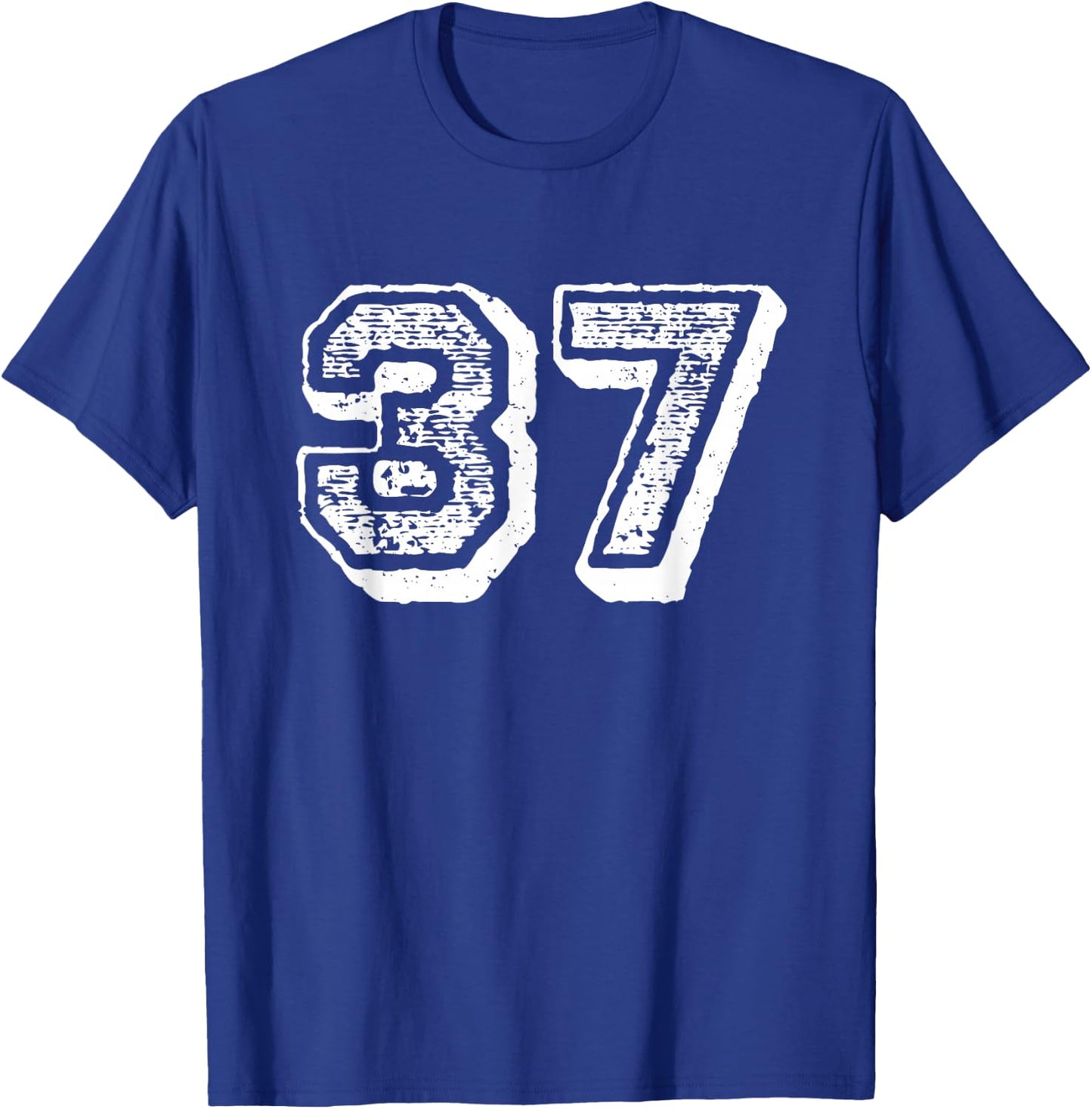 Number 37 Sports Jersey Player #37 Fan Front Print Vintage T-Shirt - T-Shirt | Royal