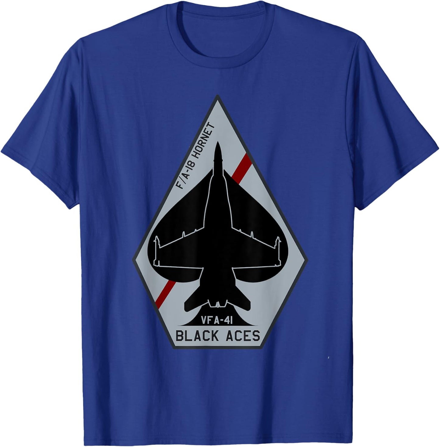 VFA-41 Black Aces F-18 Hornet Jet Fighter Airplane T-Shirt - T-Shirt | Royal