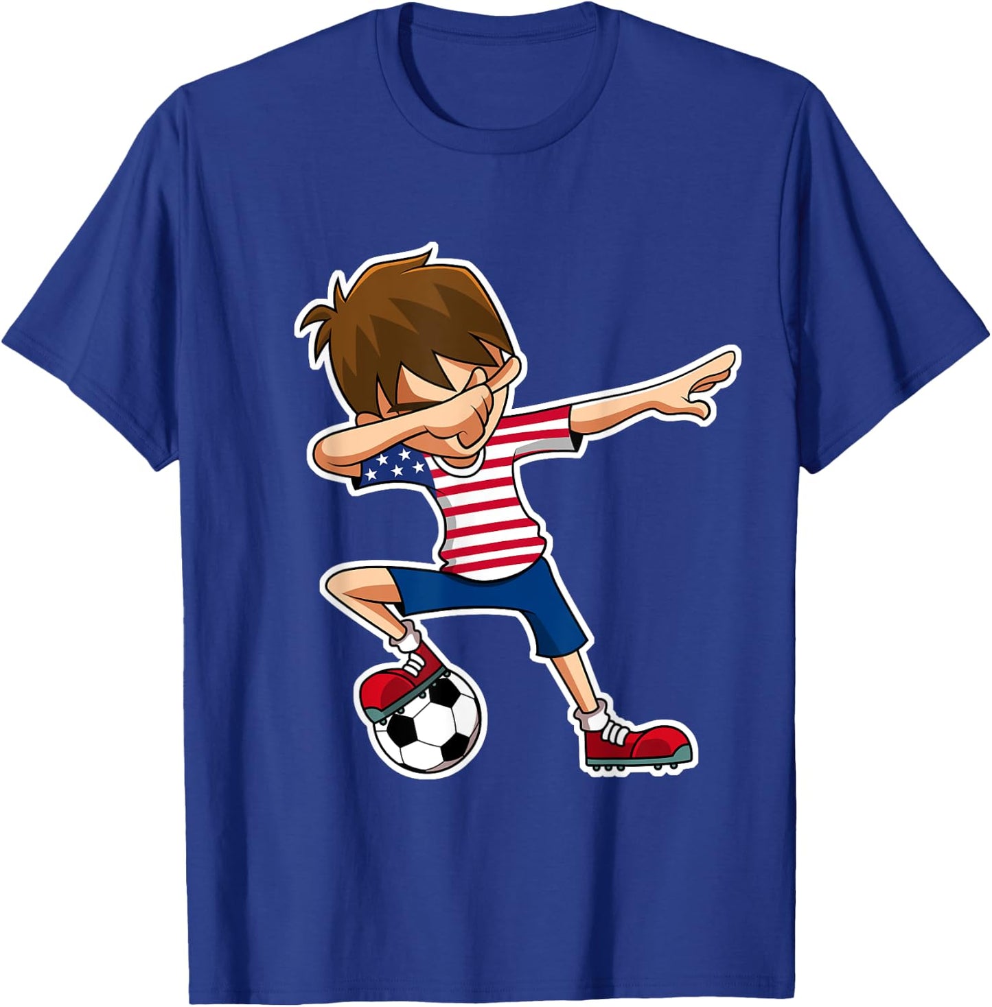 Dabbing Soccer Boy USA Shirt United States Boys Youth T-Shirt - T-Shirt | Royal