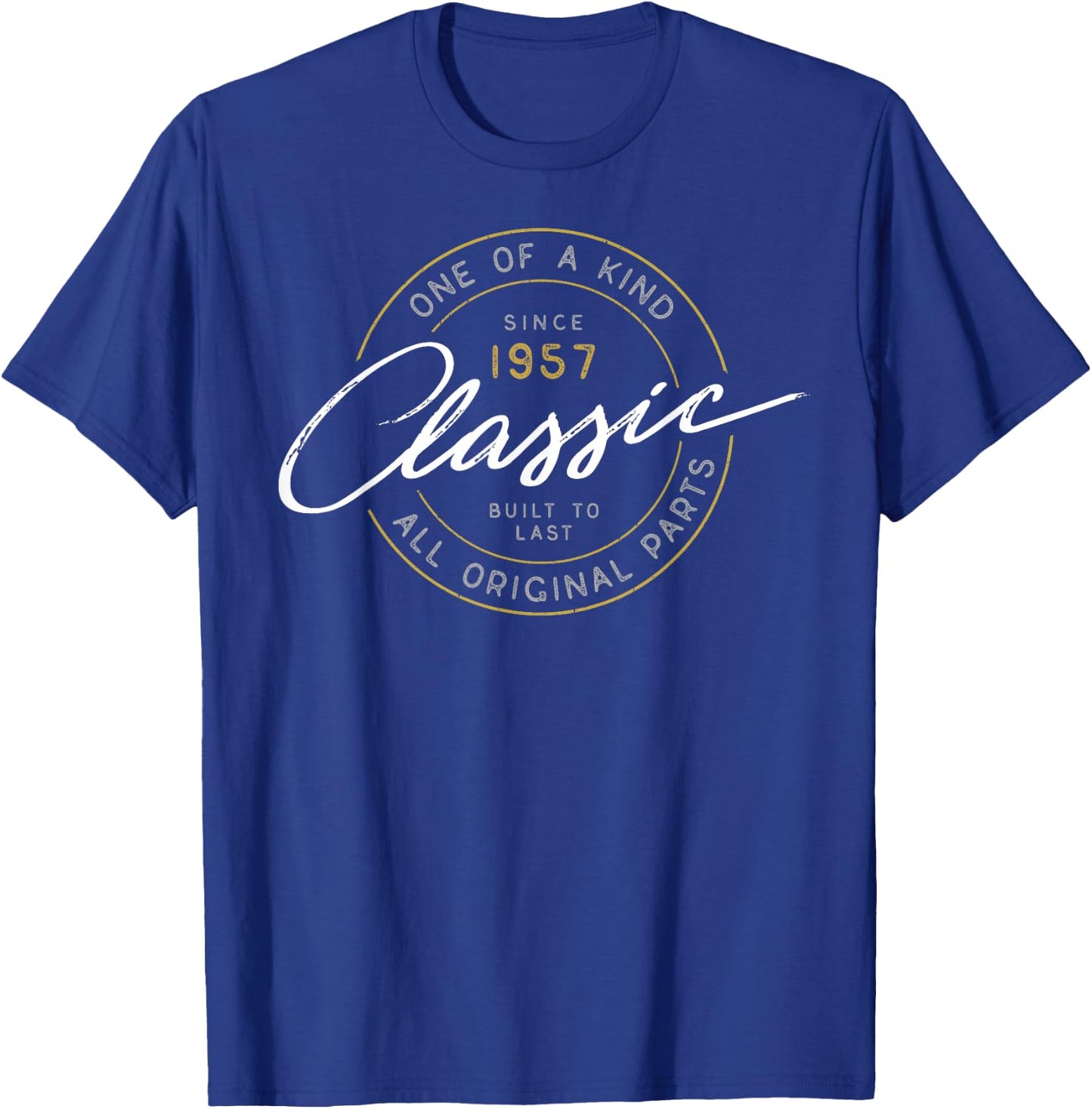 60th Birthday 1957 Classic Vintage Car Motorcycle T T-Shirt - T-Shirt | Royal