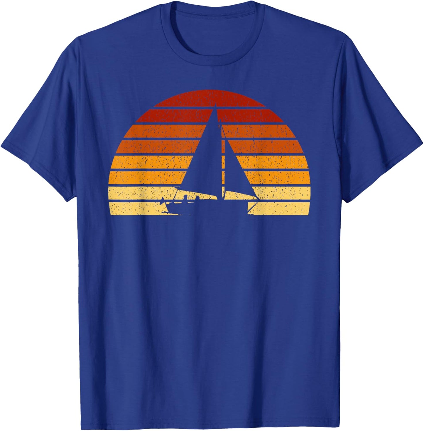 Vintage Sunset Sailing Gift Sailors and Skippers T-Shirt - T-Shirt | Royal