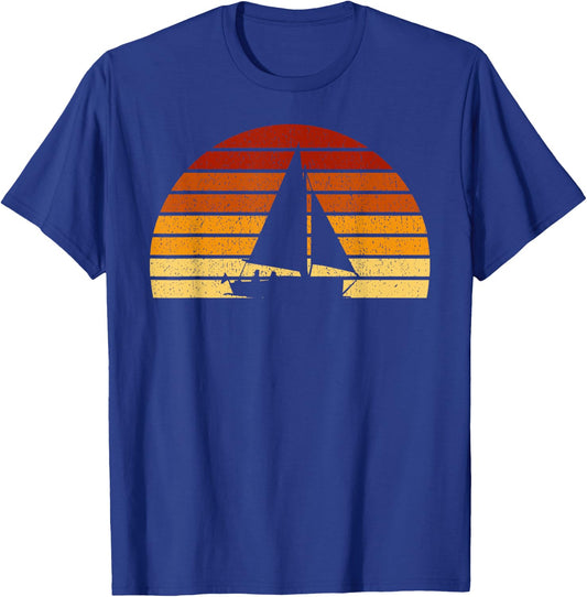 Vintage Sunset Sailing Gift Sailors and Skippers T-Shirt - T-Shirt | Royal