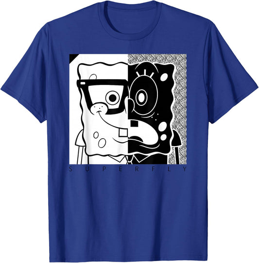 SpongeBob SquarePants - Superfly black and white T-Shirt - T-Shirt | Royal