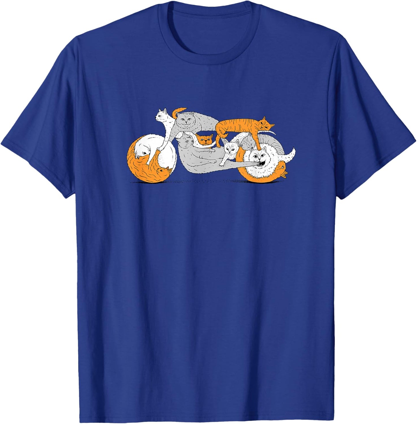 Biker Cat Cafe Racer Motorcycle Kitten T-Shirt - T-Shirt | Royal
