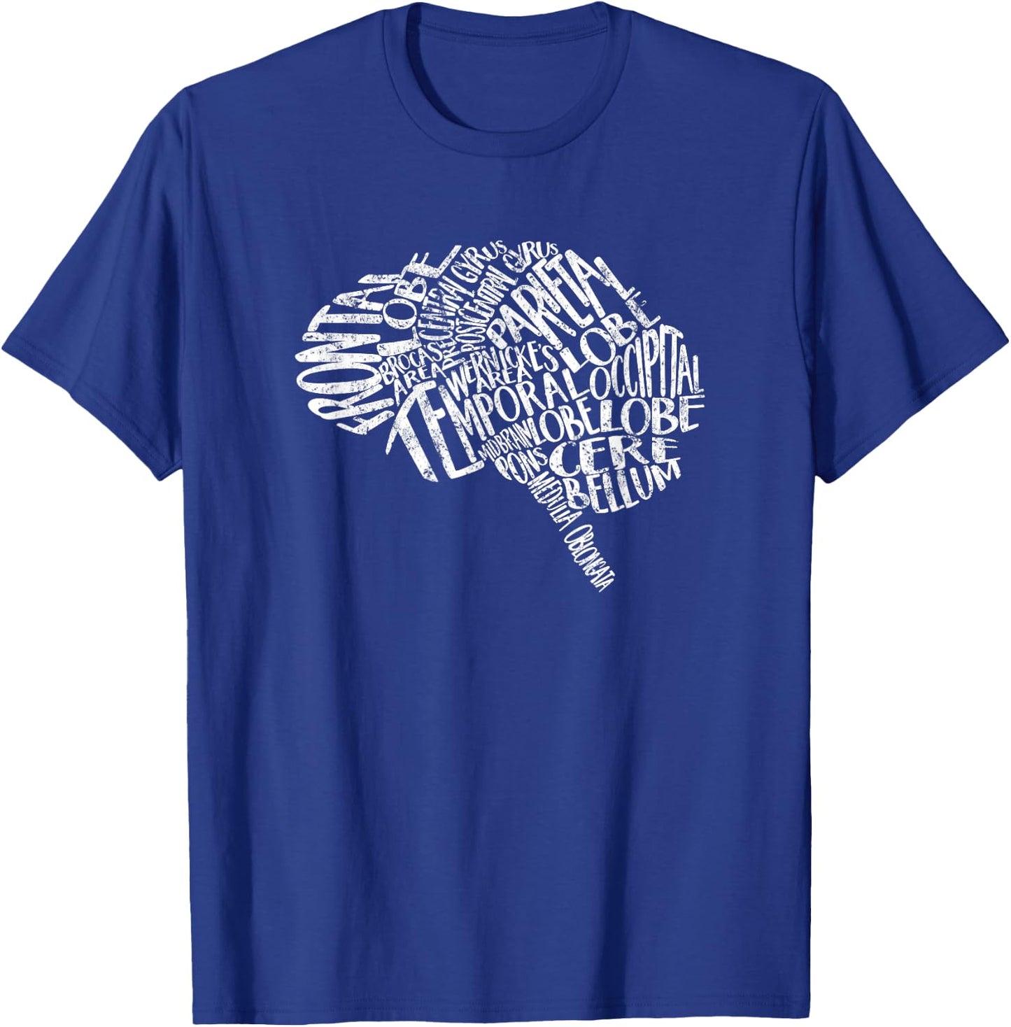 Nurses Week Brain Typography RN Neuronurse Neurology T-Shirt - T-Shirt | Royal