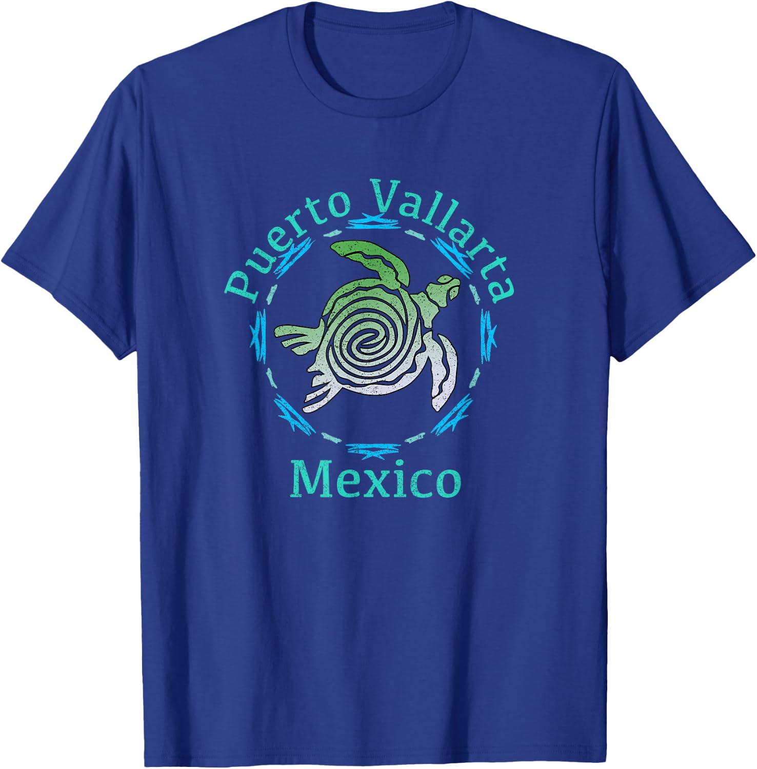 Puerto Vallarta Vintage Tribal Turtle Gift T-Shirt - T-Shirt | Royal