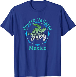 Puerto Vallarta Vintage Tribal Turtle Gift T-Shirt - T-Shirt | Royal