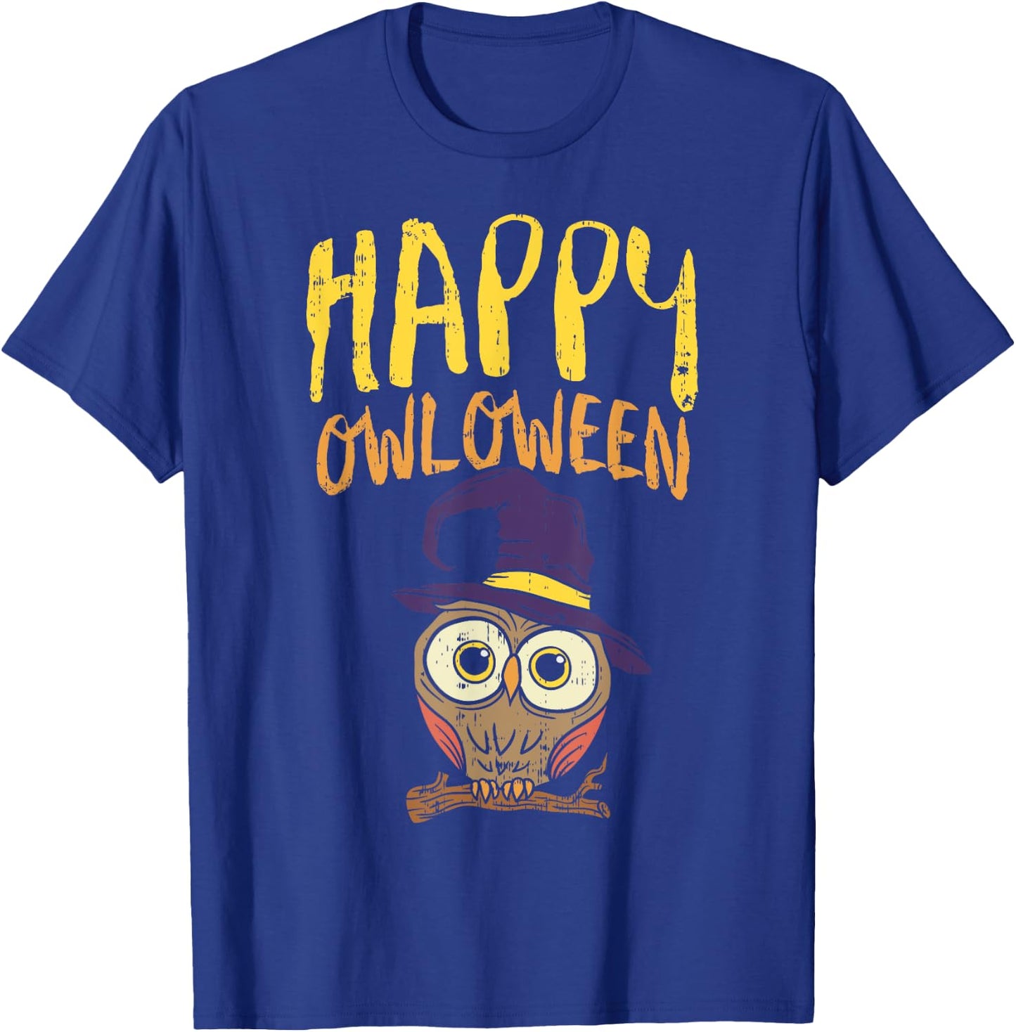Funny Halloween Shirt Happy Owloween Owl Lover Bird Costume T-Shirt - T-Shirt | Royal
