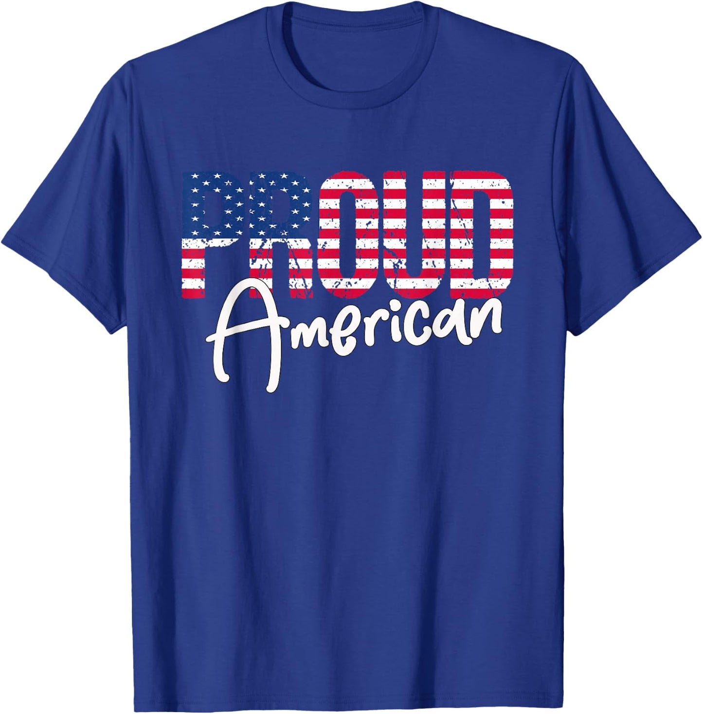 Patriotic 4th Of July Matching Gift Proud To Be An American T-Shirt - T-Shirt | Royal