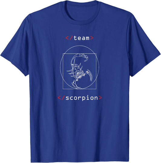 Team Scorpion Da Vinci Vitruvian Man Scorpion T-Shirt - T-Shirt | Royal