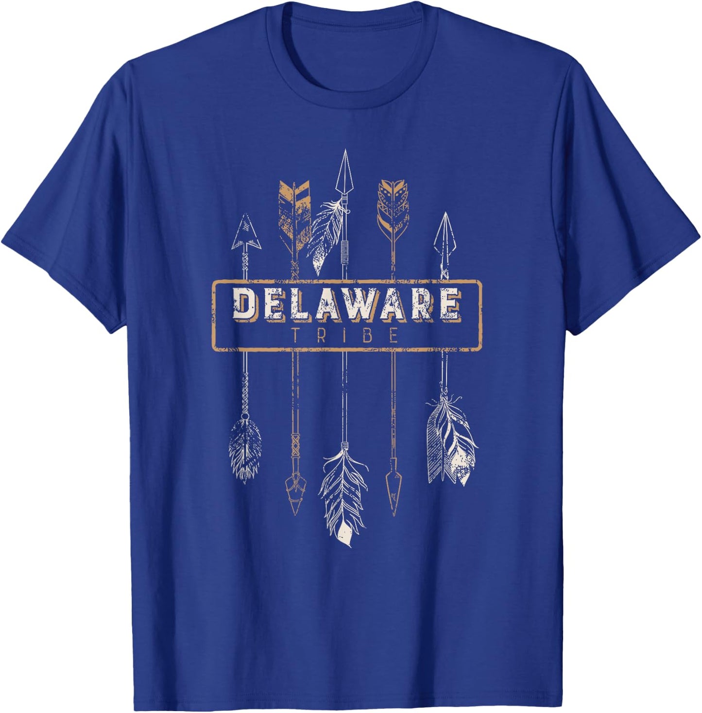 Delaware Tribe T Shirt Tribal Boho Distressed Arrows T-Shirt - T-Shirt | Royal