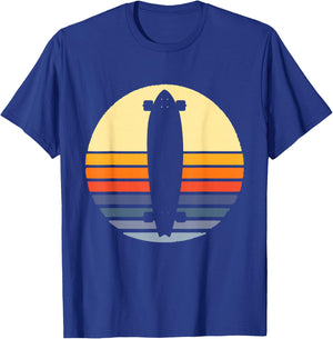 Retro Longboard Gift Longboarding Lovers And Longboarder T-Shirt - T-Shirt | Royal
