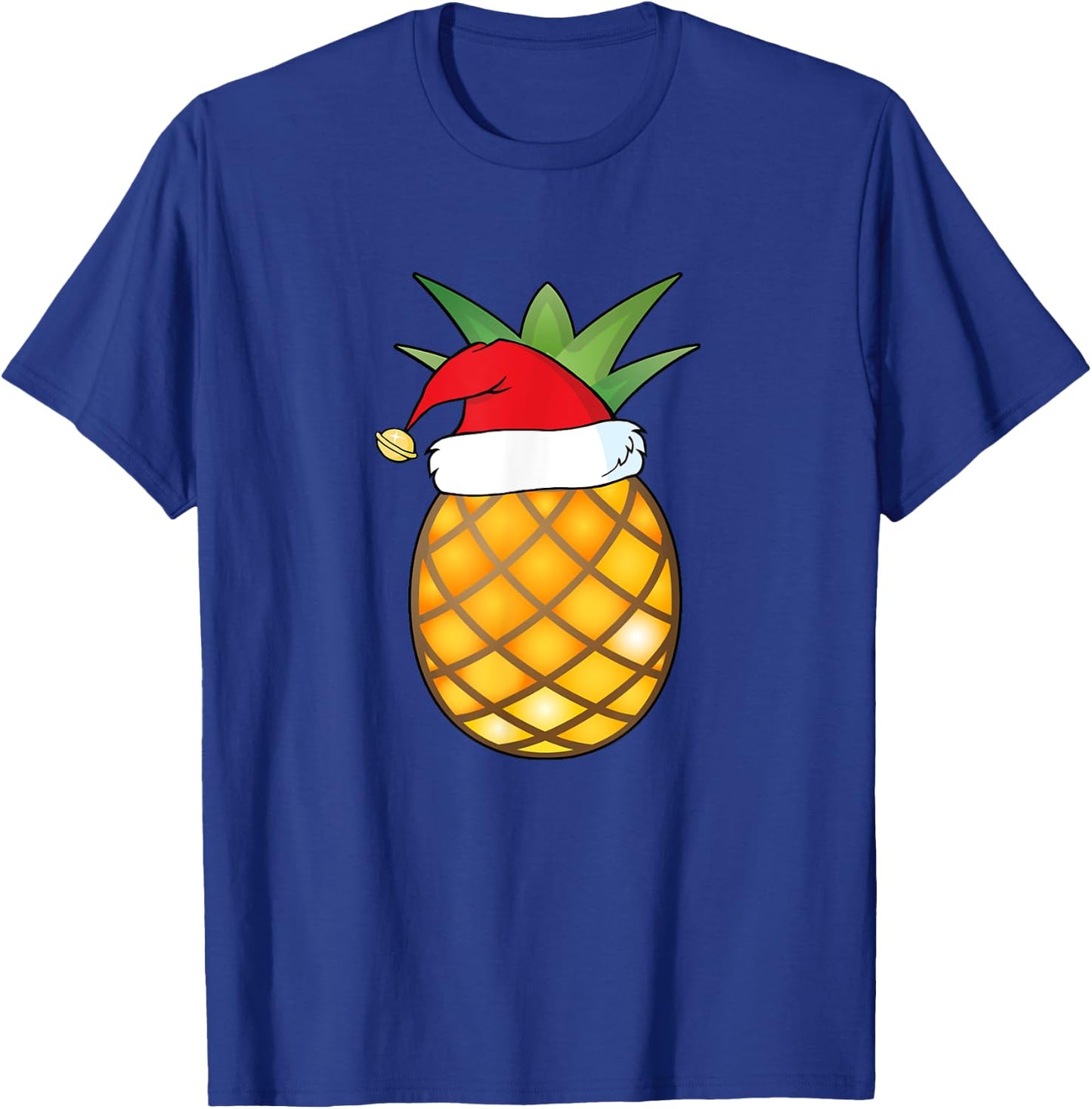 Funny Pineapple Christmas Shirt Santa Hat Fruit Kids Gift T-Shirt - T-Shirt | Royal