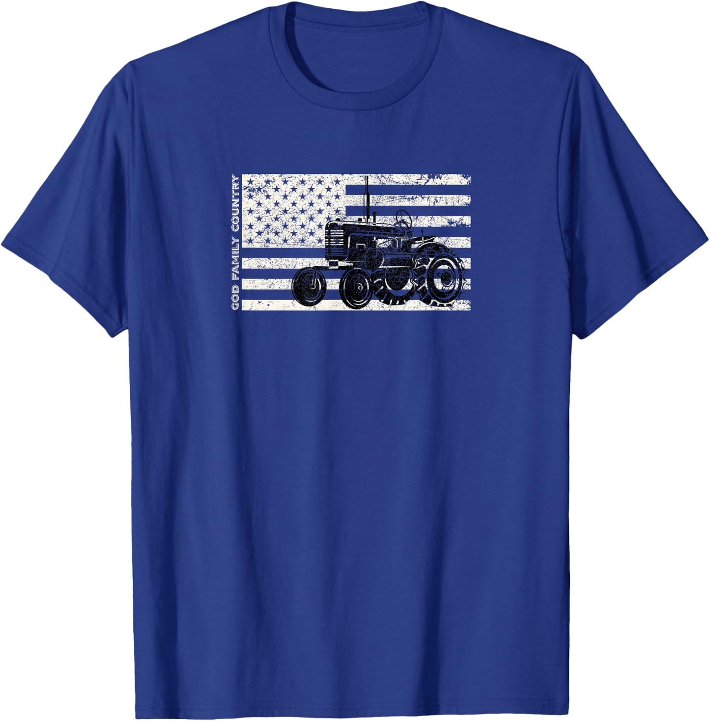 God Family Country vintage Patriotic Farmer Kids Men T-Shirt - T-Shirt | Royal