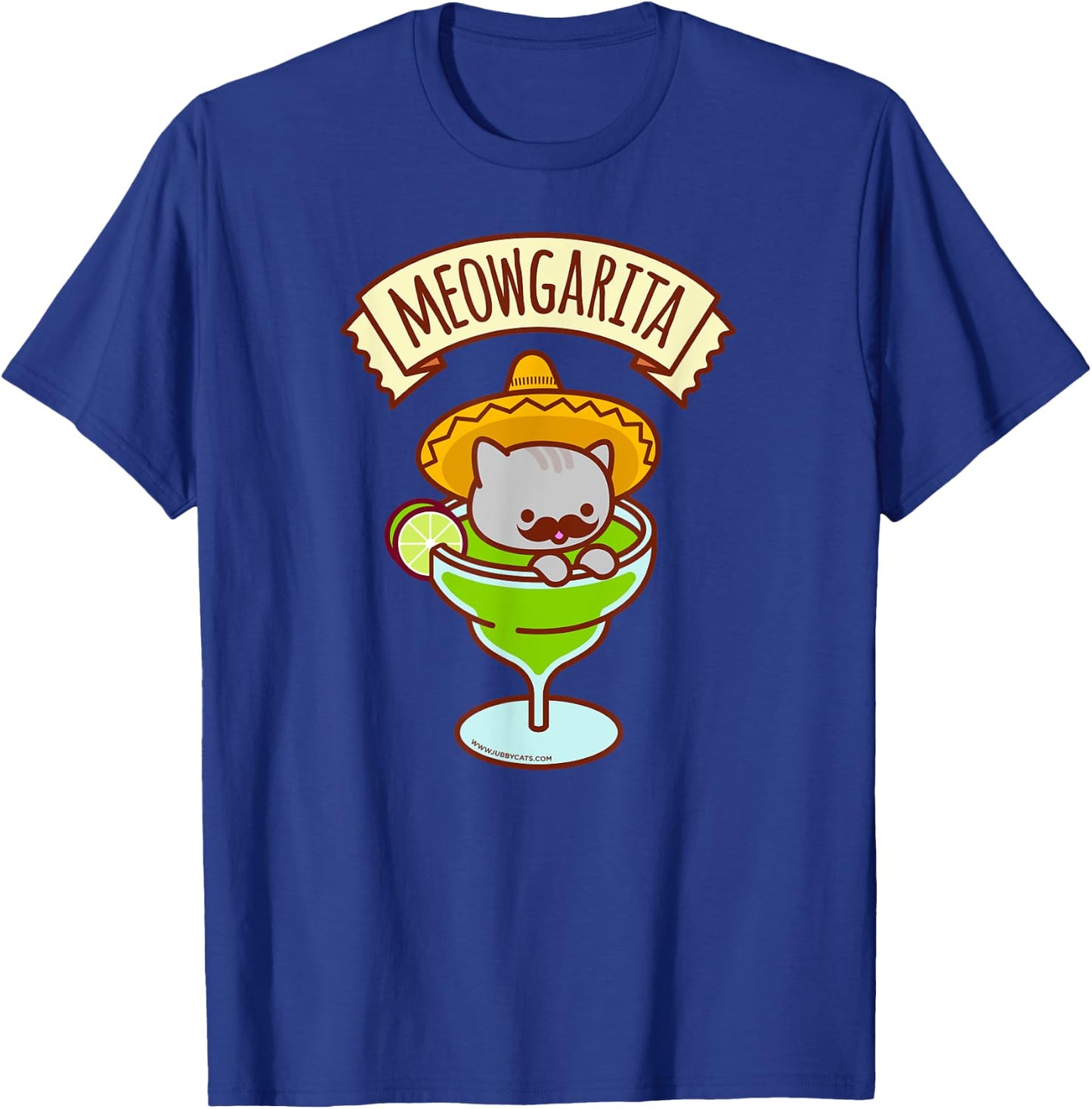 Funny Cat - MEOWGARITA - Mustache, Sombrero, Summer T-Shirt - T-Shirt | Royal