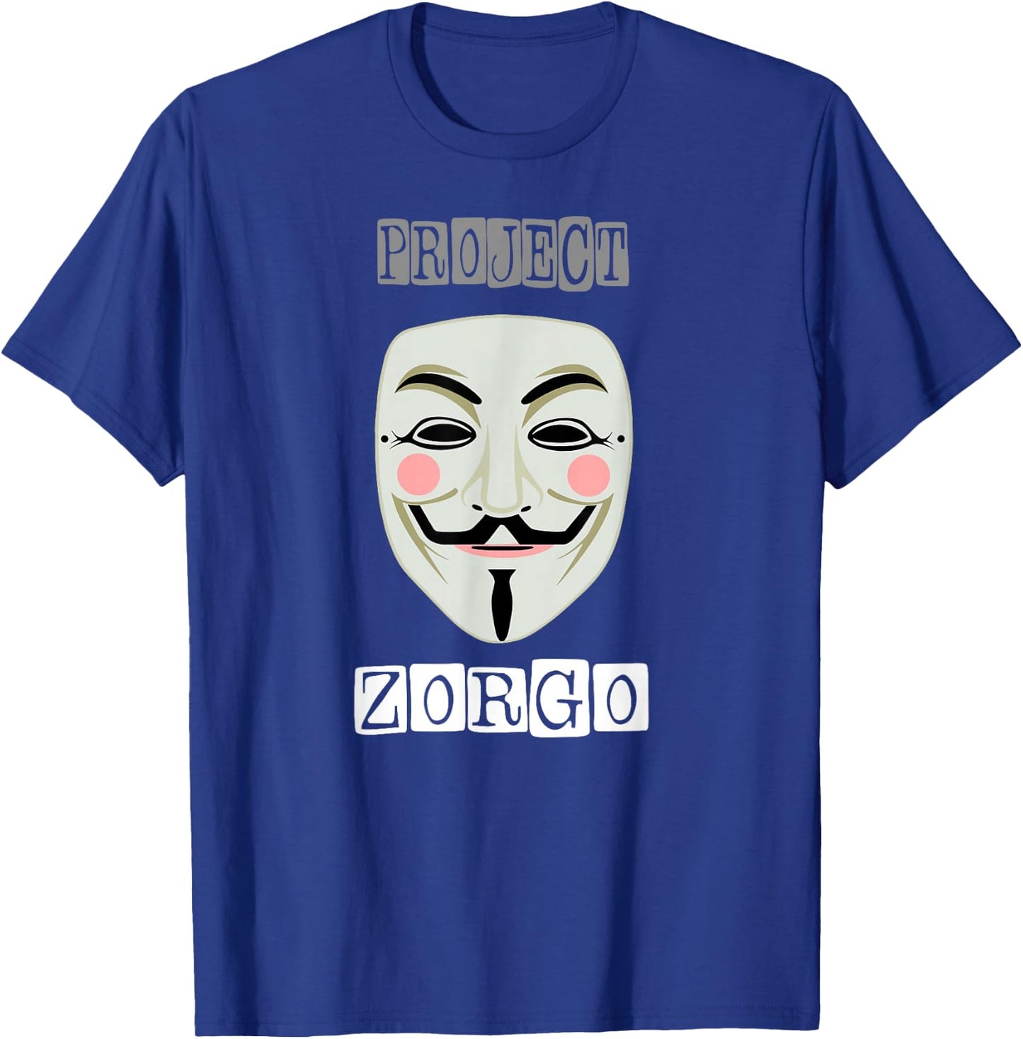Project Zorgo Anonymous Mask Hacker T-Shirt - T-Shirt | Royal