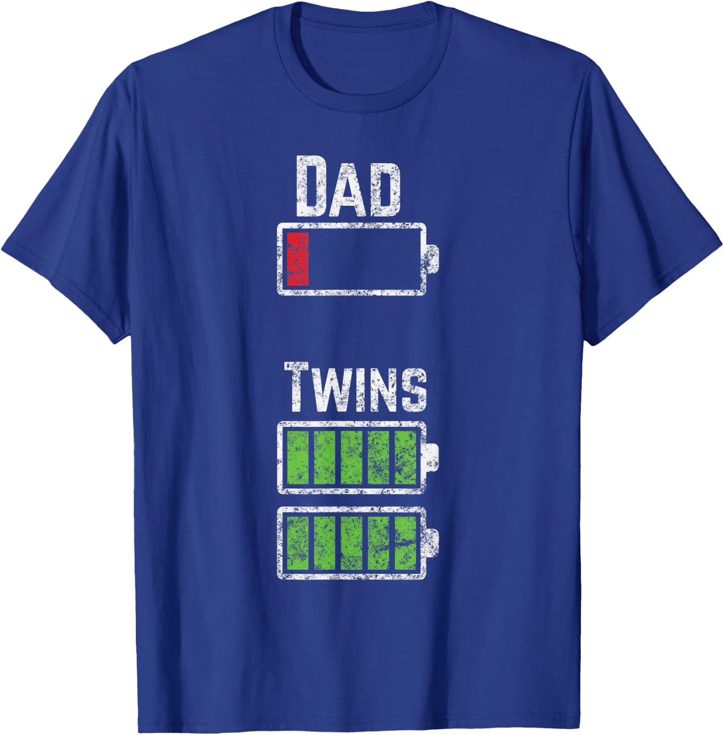 Funny Dad Twins Battery Charge Meme - Great Gift Dads T-Shirt - T-Shirt | Royal