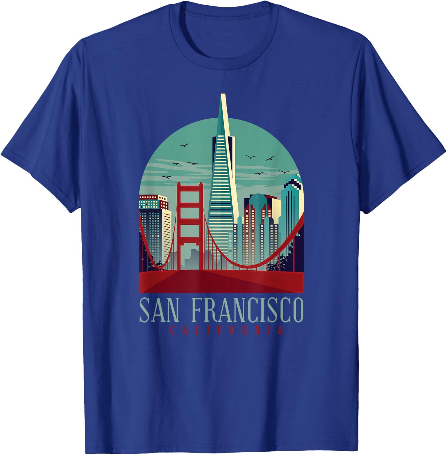 San Francisco California Golden Gate Bridge Souvenir T-Shirt - T-Shirt | Royal