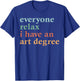 Funny Everyone Relax I Have an Art Degree Men Women T-Shirt - T-Shirt | Royal