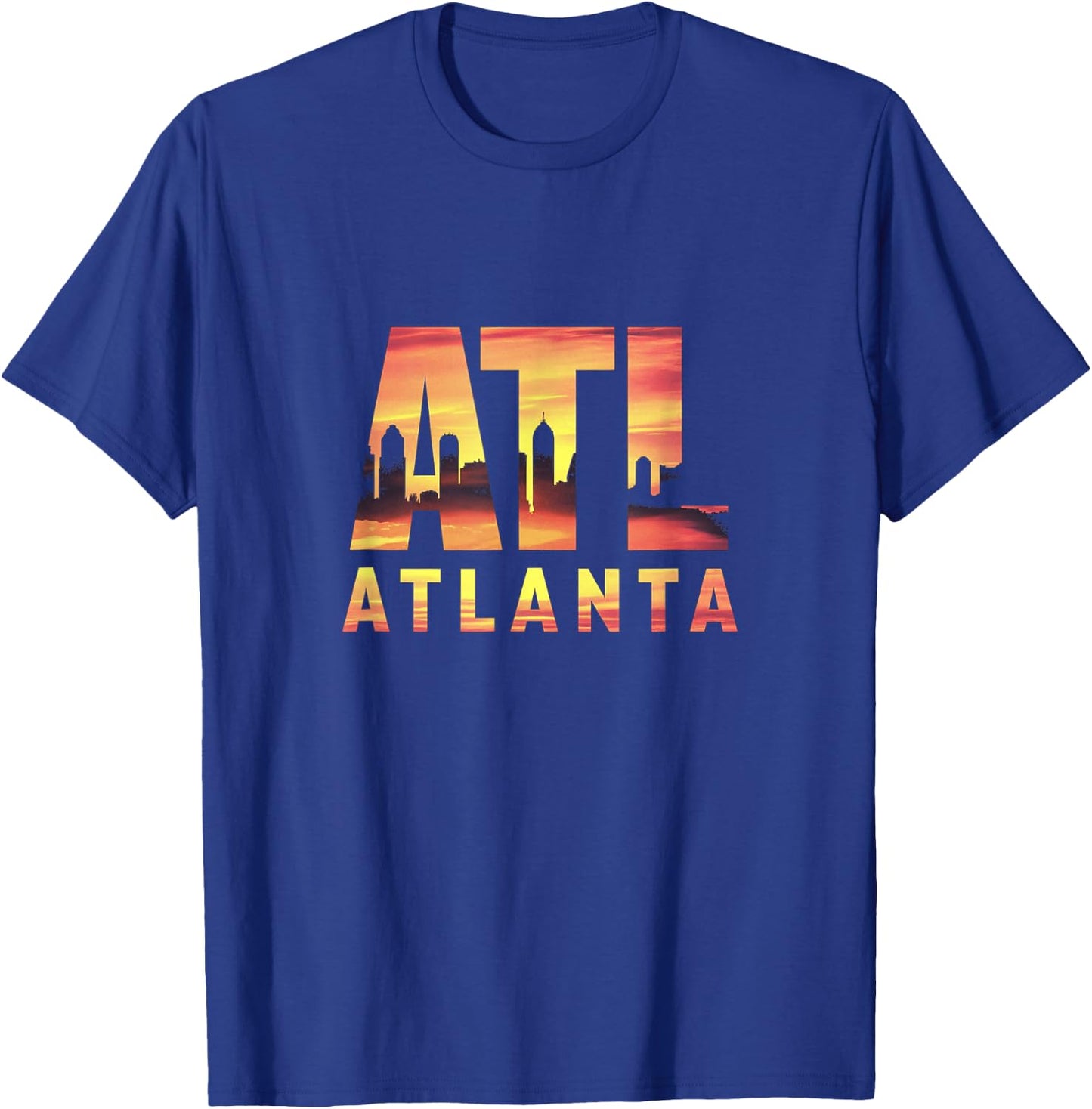 Atlanta ATL City Skyline T-Shirt - T-Shirt | Royal
