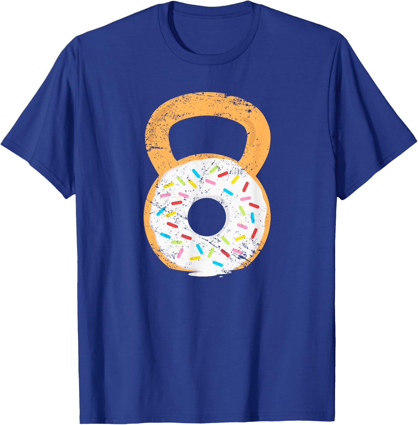 Kettlebell Donut, Funny Doughnut Fitness Joke T-Shirt - T-Shirt | Royal