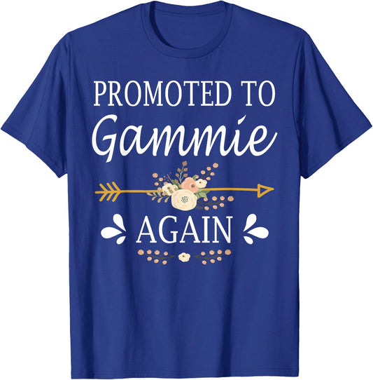 Promoted To Gammie Again Shirt Mothers Day Gifts T-Shirt - T-Shirt | Royal