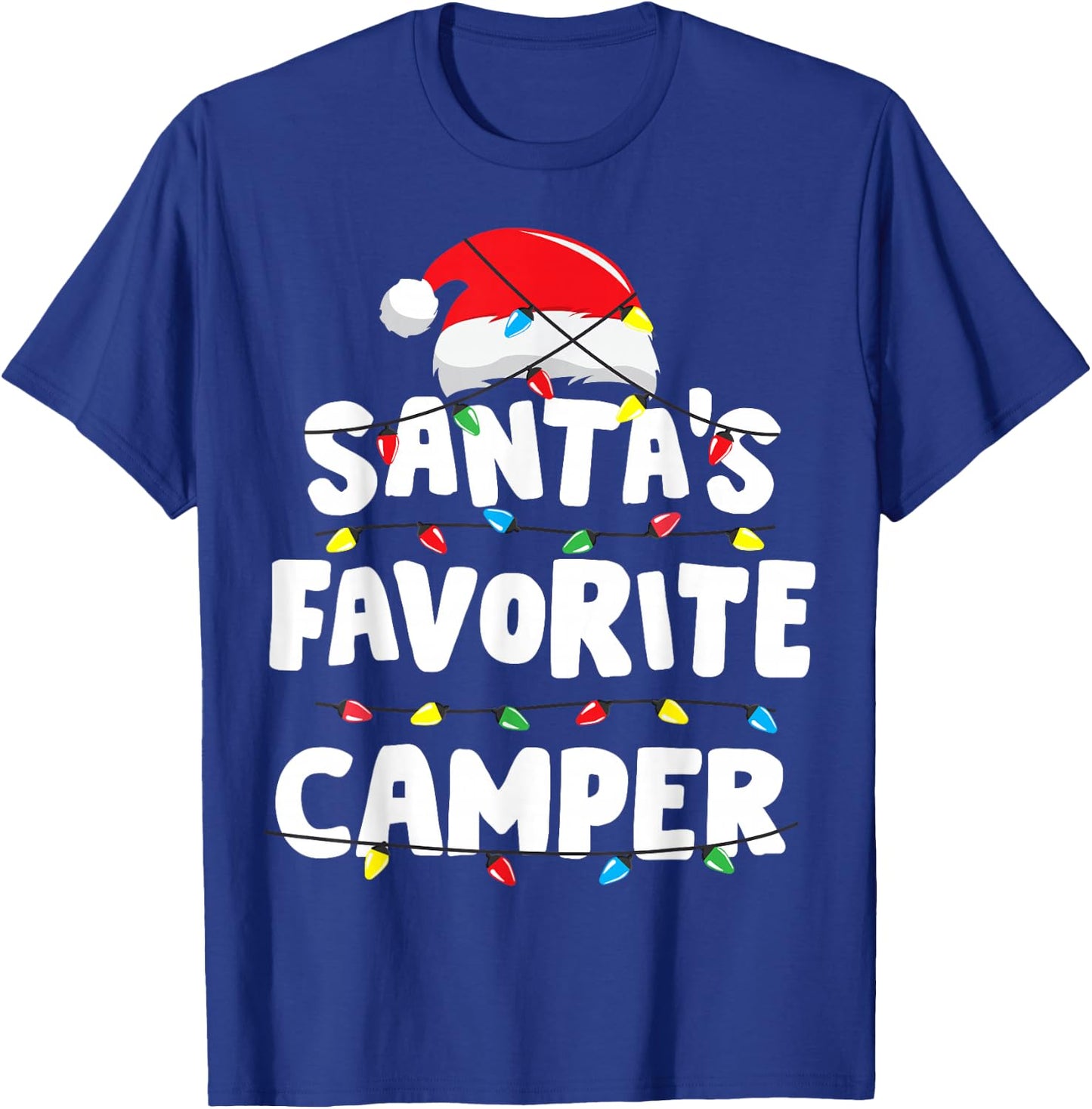 Camper Camping Christmas Santa's Favorite Funny Xmas T-Shirt - T-Shirt | Royal