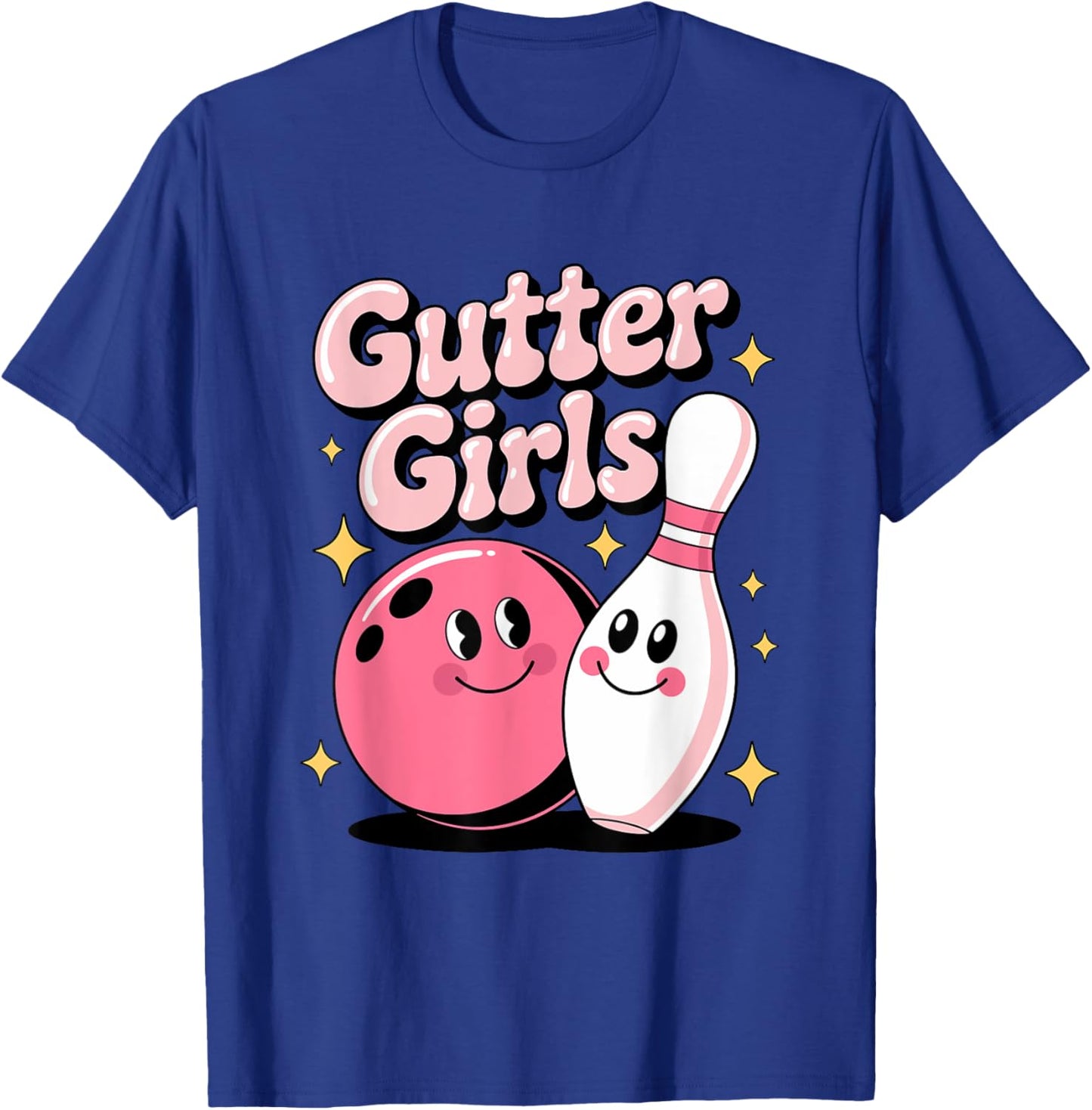 Cute Gutter Girls Bowling Team T-Shirt - T-Shirt | Royal