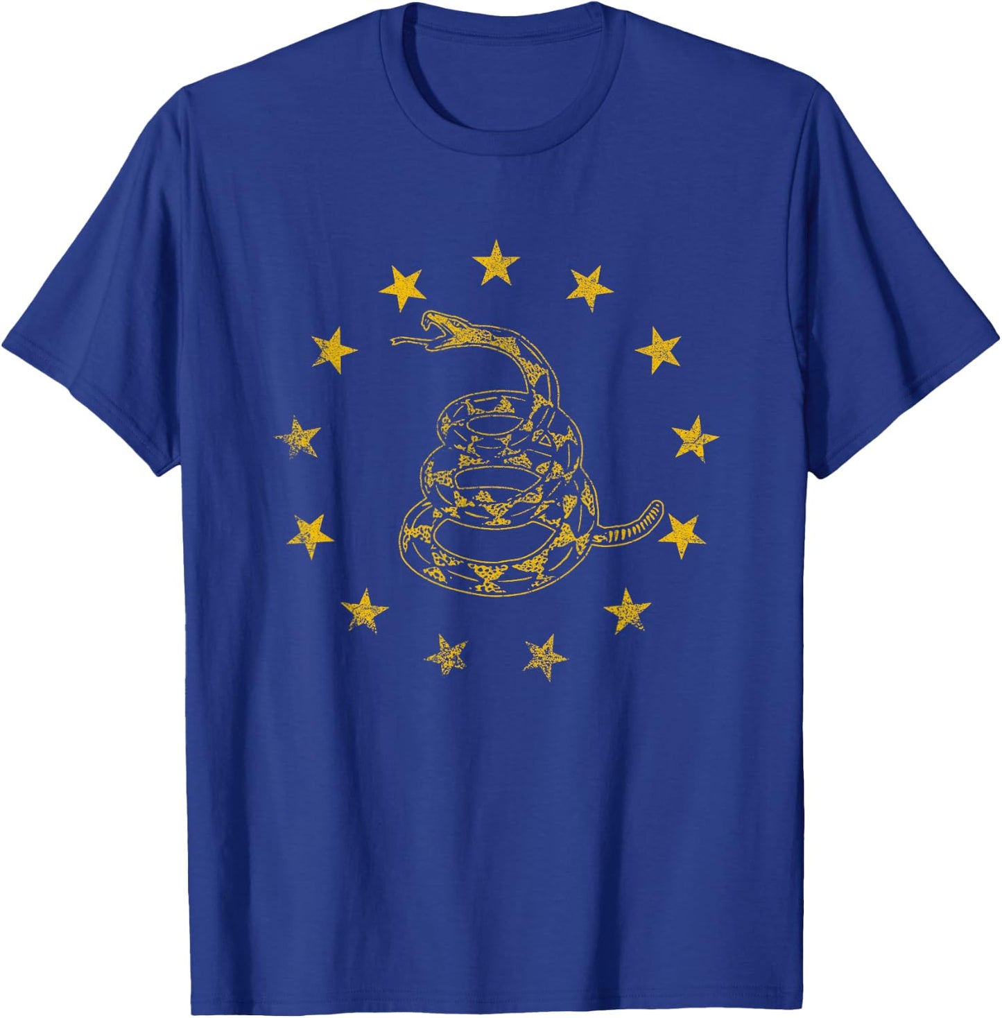Vintage Gadsden Flag Snake - Betsy Ross Flag - 13 Stars T-Shirt - T-Shirt | Royal