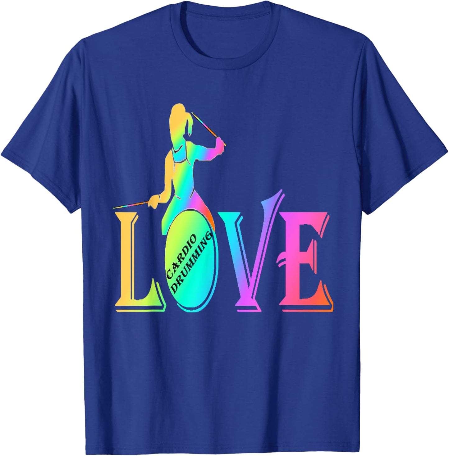 Cardio and gym colored shirt love cardio drumming T-Shirt - T-Shirt | Royal