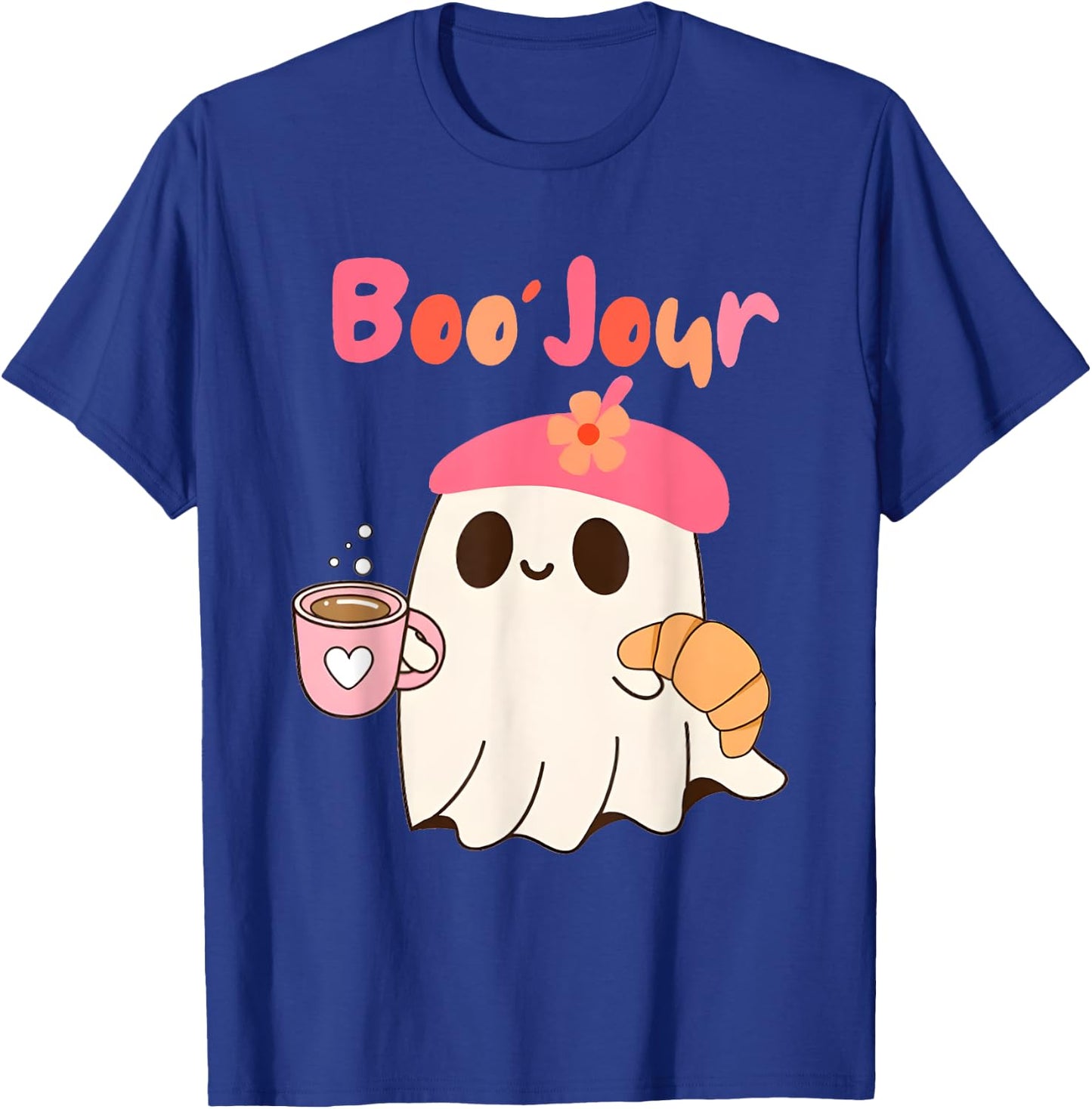 Boo Jour Ghost French Teacher Vintage Teacherlife Groovy T-Shirt - T-Shirt | Royal