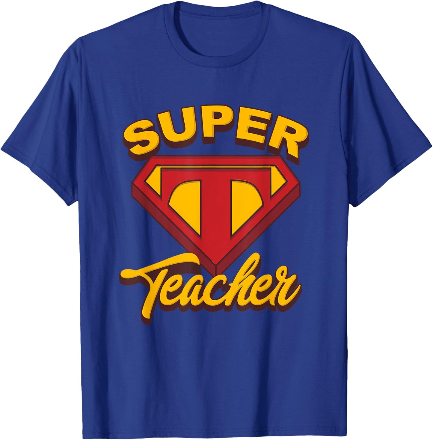 Superteacher Superhero Funny Teacher T-Shirt - T-Shirt | Royal