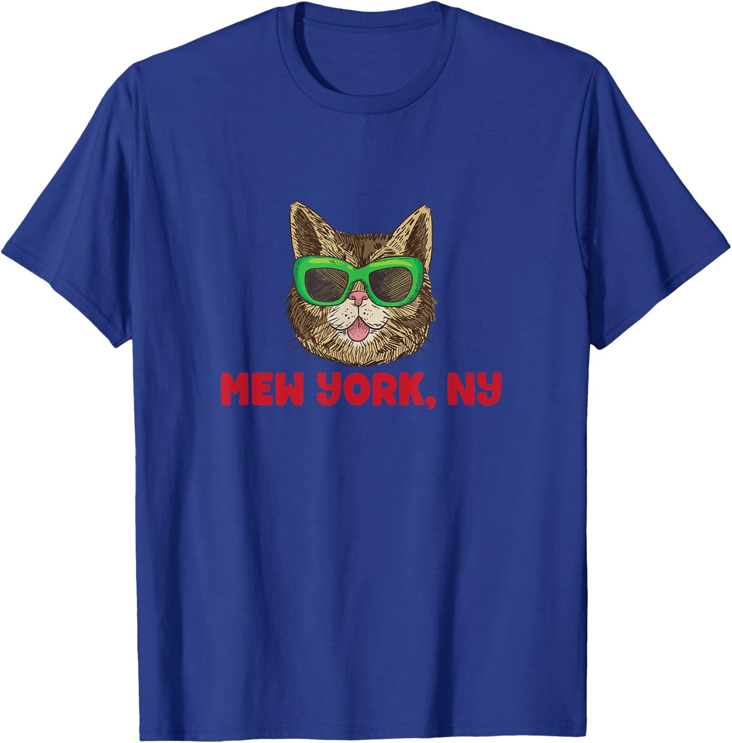 Mew York (New York) - Funny NY City State Cat Pun Men Women Girls Kids T-Shirt - T-Shirt | Royal