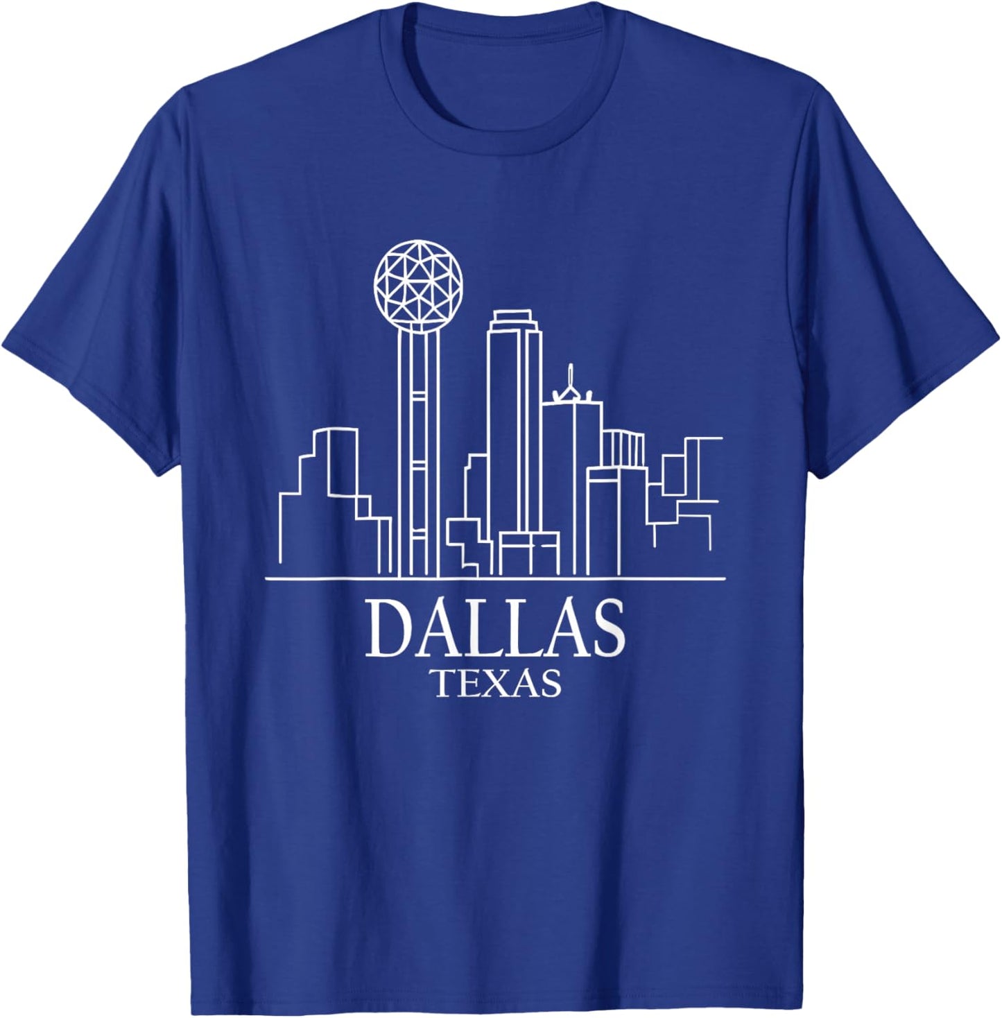 Dallas Texas Minimalist City Skyline Travel Souvenir T-Shirt - T-Shirt | Royal