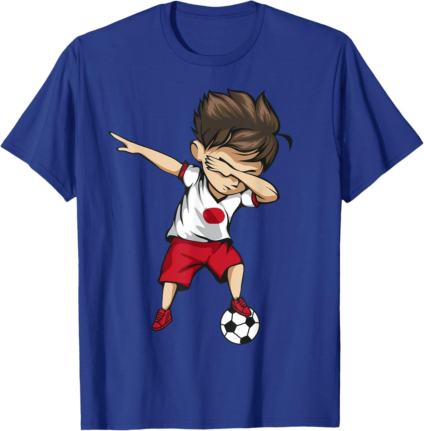 Dabbing Soccer Boy Japan - Japanese Football Soccer T-Shirt - T-Shirt | Royal