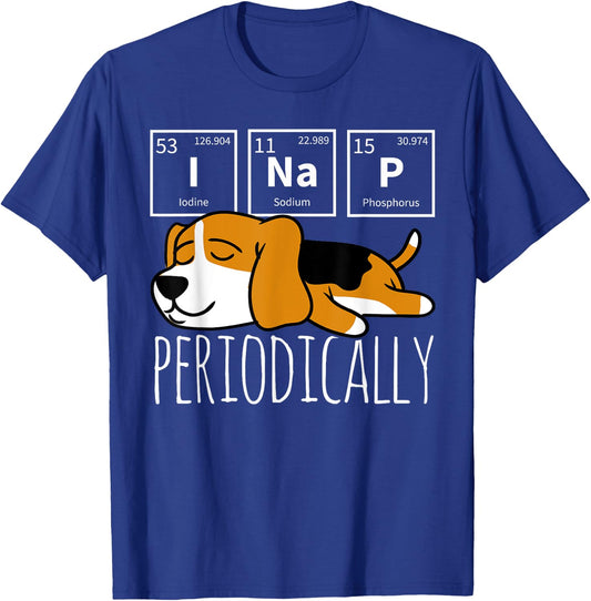 Funny Science I NAP Periodic Table Meme Meh Beagle Dog Gift T-Shirt - T-Shirt | Royal