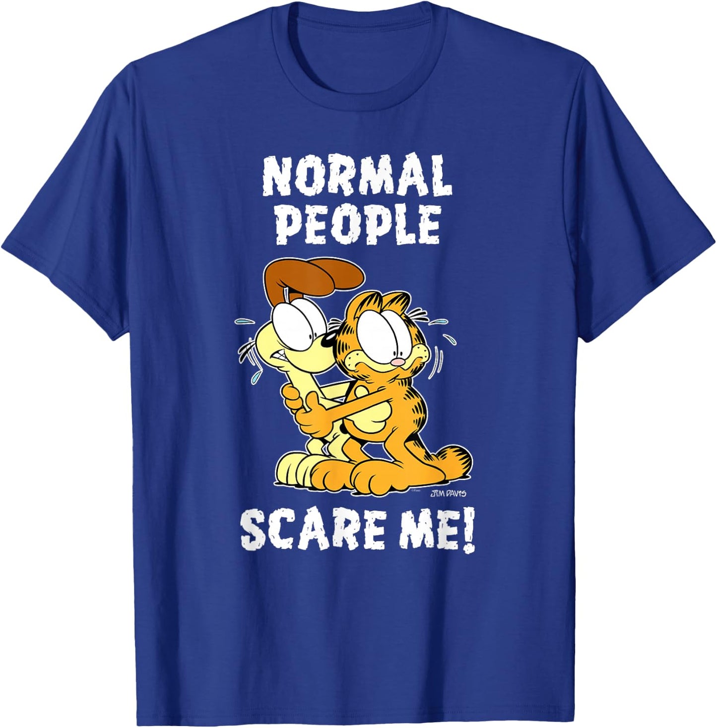 Garfield Normal People Scare Me Cartoon Cat and Dog T-Shirt - T-Shirt | Royal