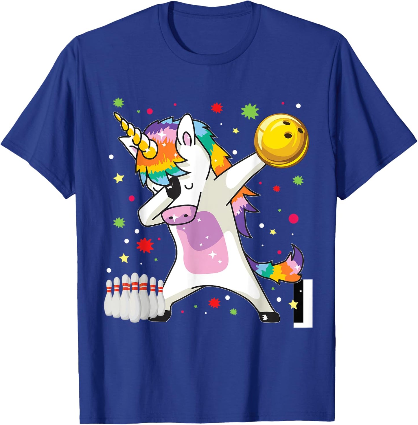 Dabbing Unicorn Bowling Funny Bowling Boy Girl T-Shirt - T-Shirt | Royal