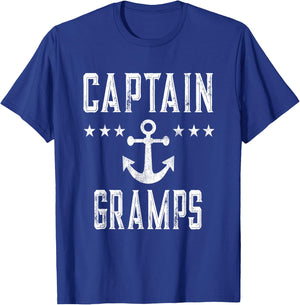 Vintage Captain Gramps - Family Cruise or Lake Boating T-Shirt - T-Shirt | Royal