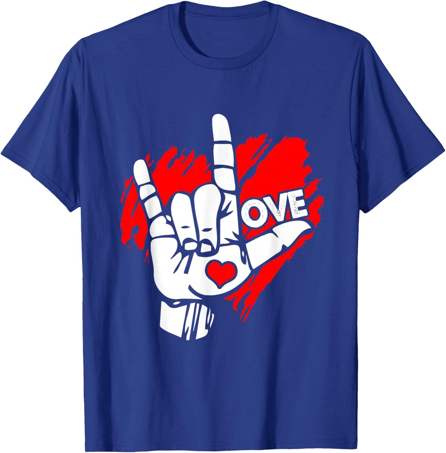 I Love You Sign Language ASL Speak Languages T-Shirt - T-Shirt | Royal