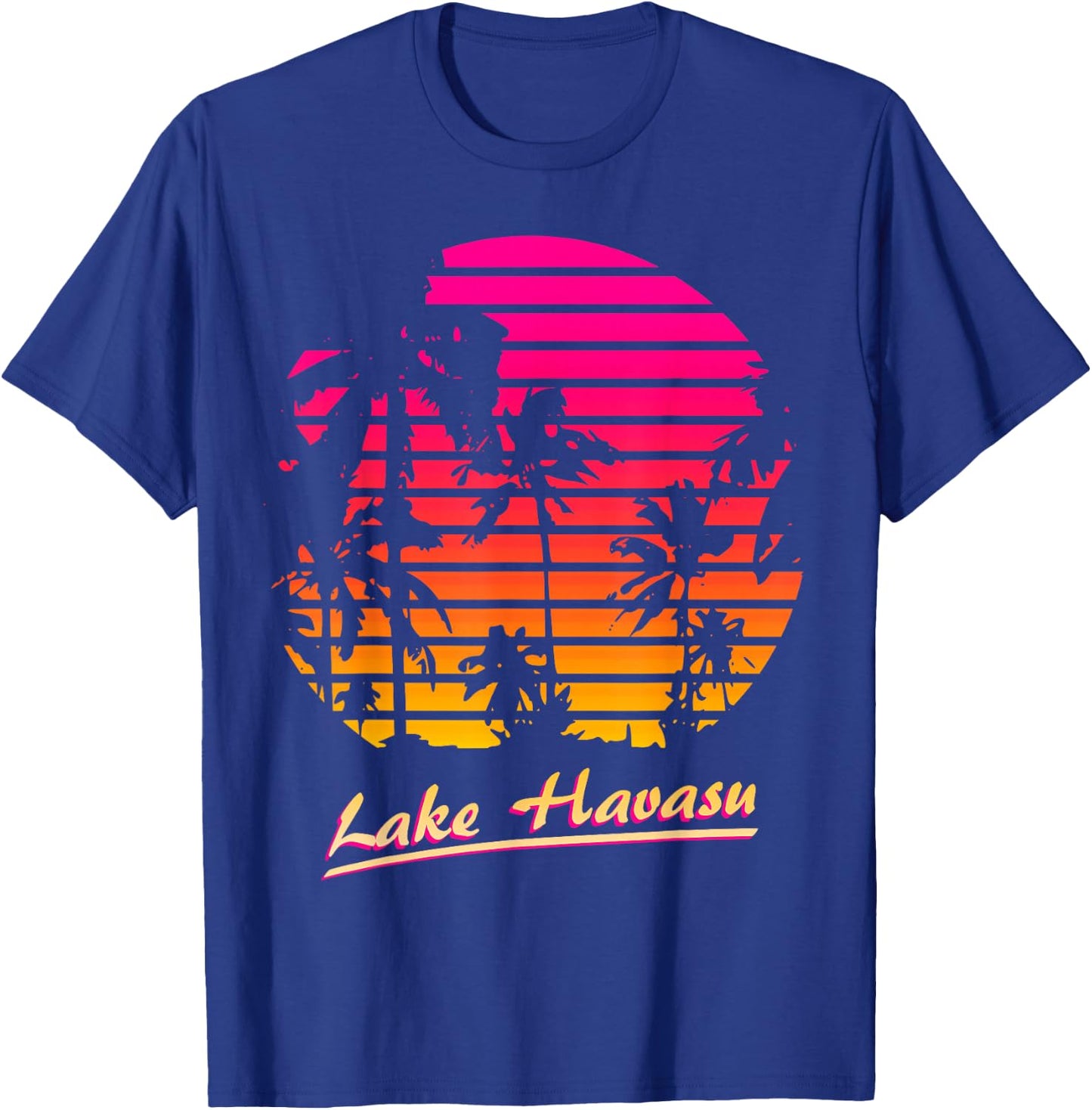 Lake Havasu Cool 80s Palm Trees Summer Sunset T-Shirt - T-Shirt | Royal